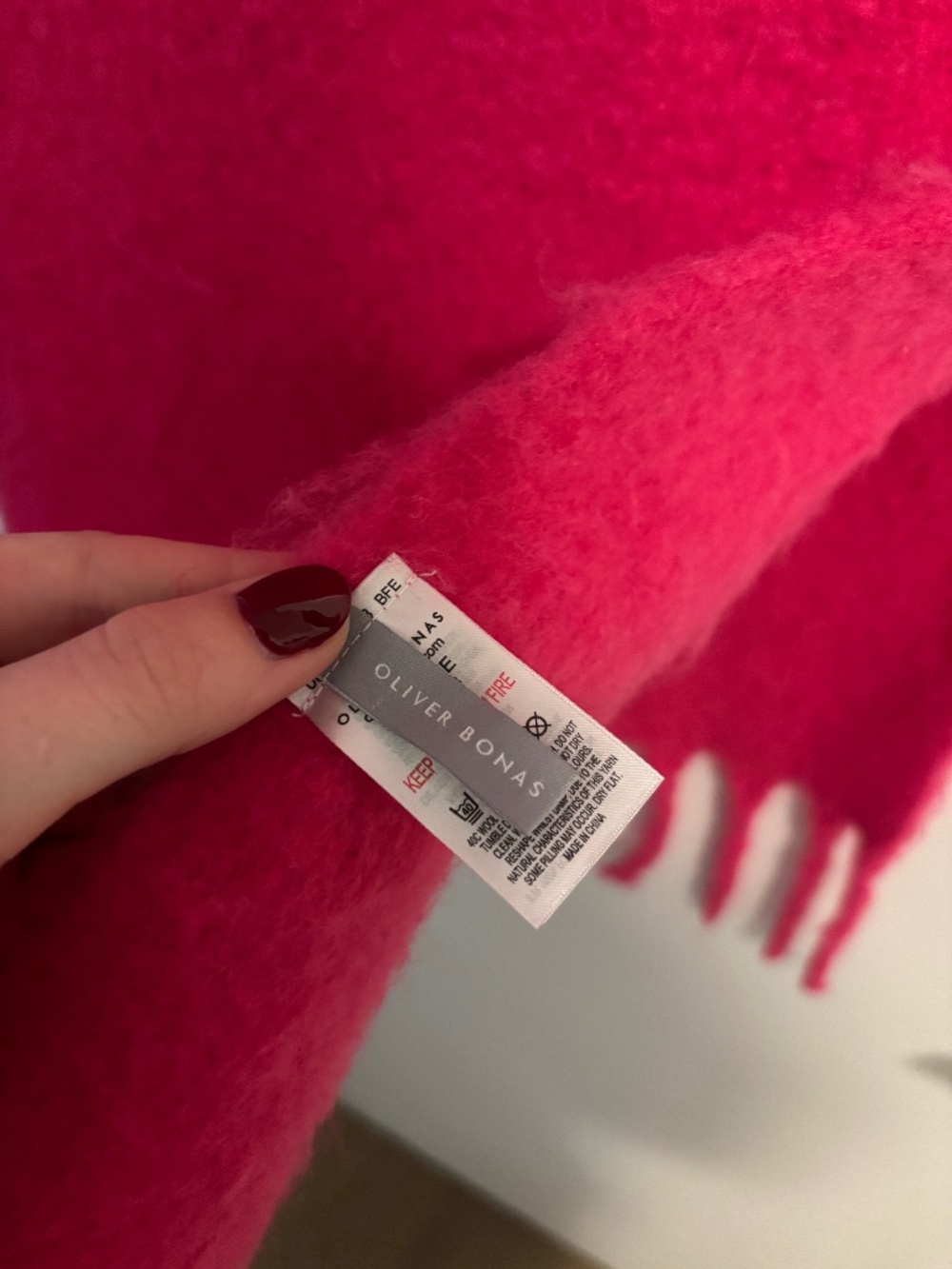 Oliver Bonas Pink Chunky Scarf